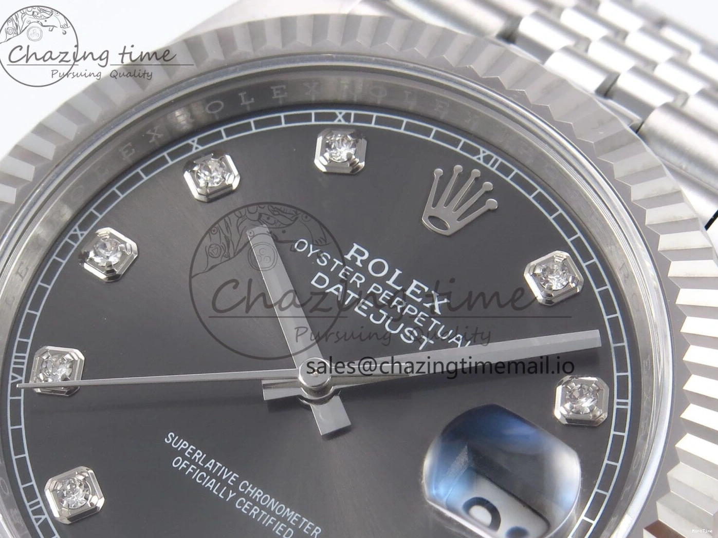 MiroTime 0515 Timeless DateJust 41 126334 EWEF Best Edition Gray Diamonds Dial on Jubilee Bracelet A 1042